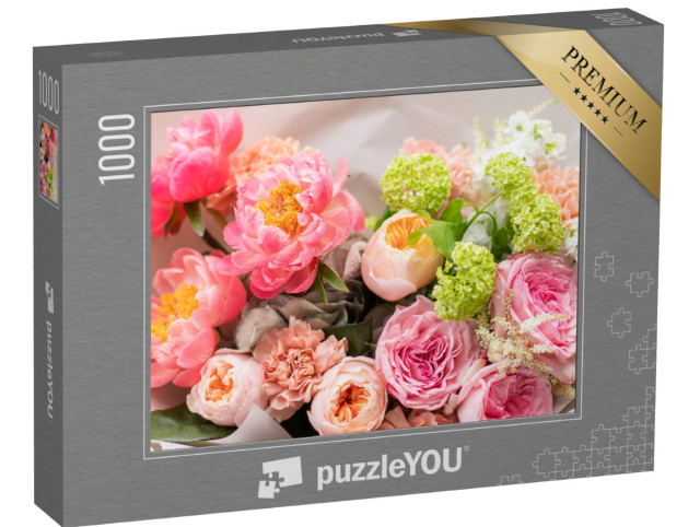Puzzel 1000 stukjes „Een boeket gemengde bloemen“