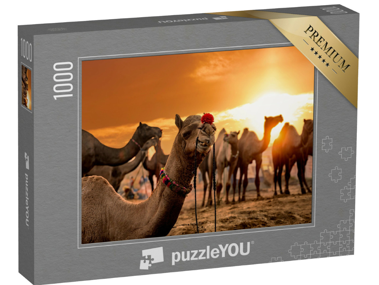Puzzel 1000 stukjes „Pushkar Kamelenfair in de stad Pushkar, India“