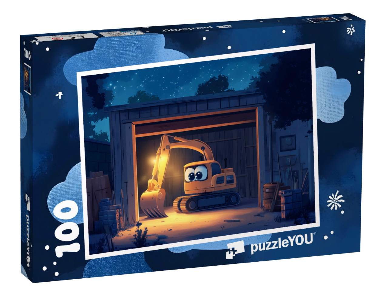 Puzzel 100 stukjes „De kleine graafmachine gaat slapen“