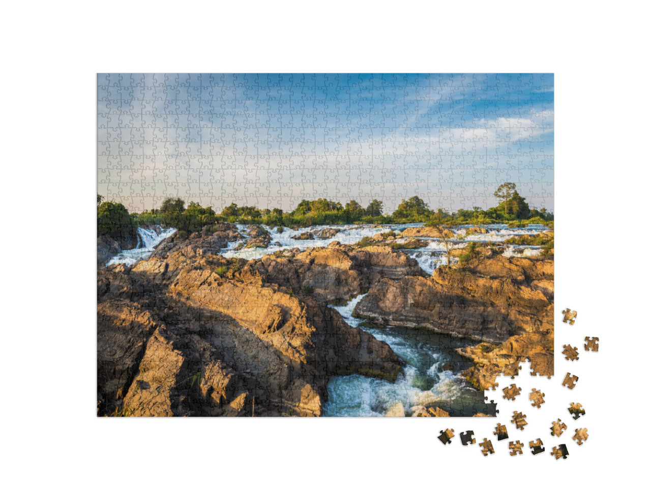 Puzzel 1000 stukjes „4000 eilanden in de provincie Champasak, Laos“