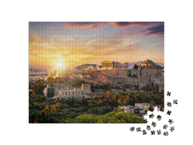 Puzzel 1000 stukjes „Parthenon Tempel op de Akropolis van Athene“