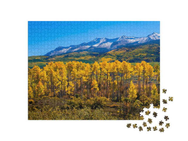 Puzzel 1000 stukjes „Colorado met espenbomen in de herfst“