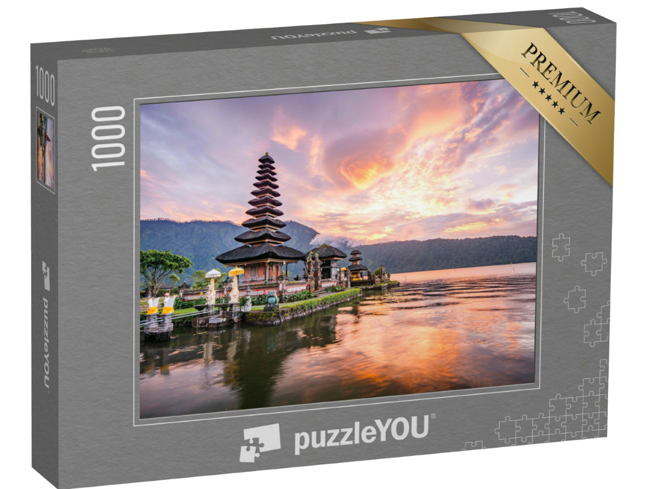 Puzzel 1000 stukjes „Hindoetempel in het landschap van de Bratan Zee, Bali, Indonesië“