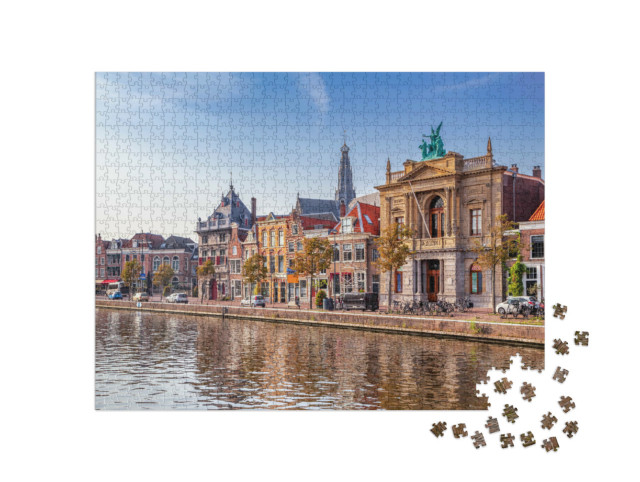 Puzzel 1000 stukjes „Gracht, Gravestenenbrug, Haarlem in Nederland“