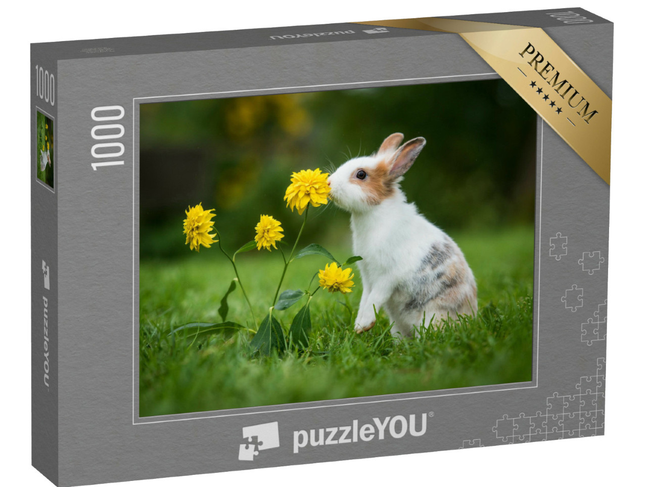 Puzzel 1000 stukjes „Klein nieuwsgierig konijntje“