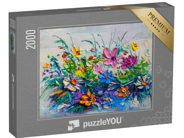 Puzzel 2000 stukjes „Impressionistische stijl: boeket wilde bloemen“
