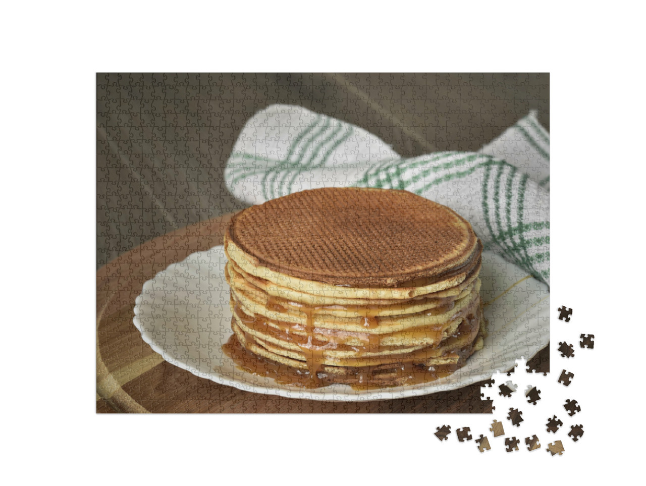 Puzzel 1000 stukjes „Stroopwafels met karamel“