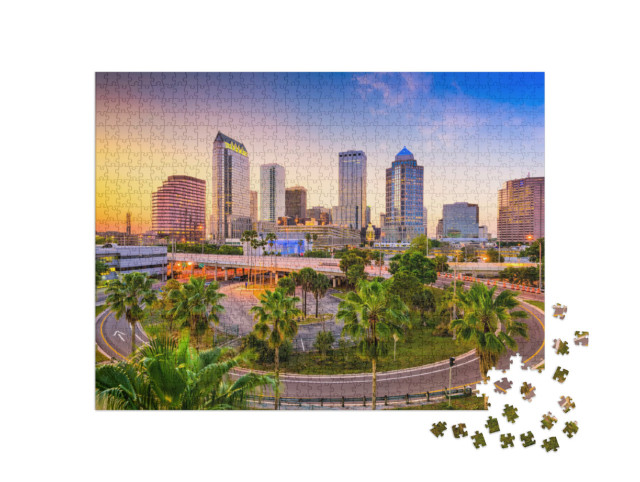 Puzzel 1000 stukjes „Skyline van Tampa, Florida, VS“