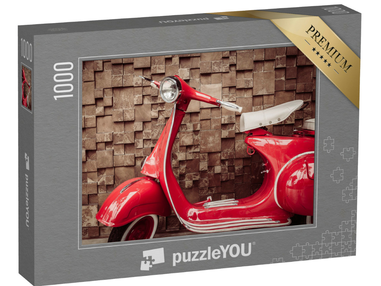 Puzzel 1000 stukjes „Rode vintage scooter“