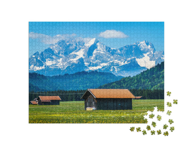 Puzzel 1000 stukjes „Landschap bij de Wetterstein bergen“