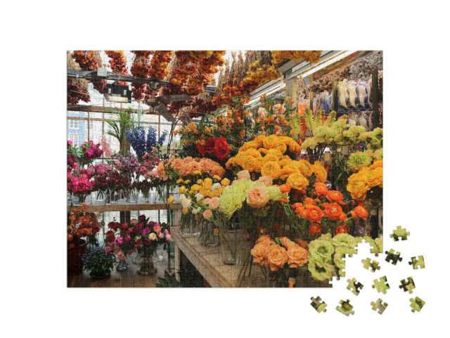Puzzel 500 stukjes „Bloemen op de Amsterdamse markt“