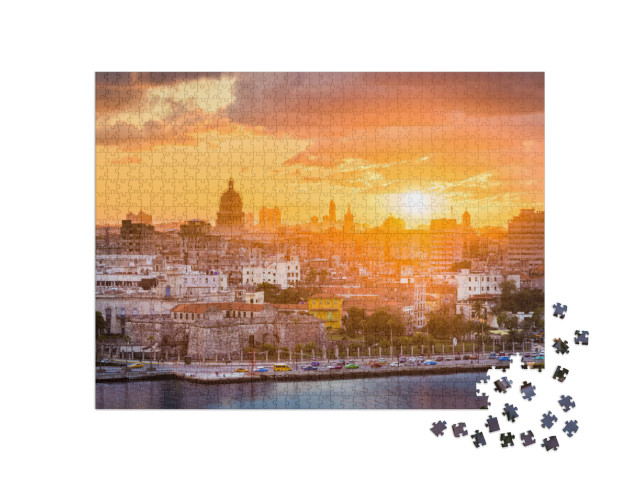 Puzzel 1000 stukjes „Skyline van het centrum van Havana, Cuba“