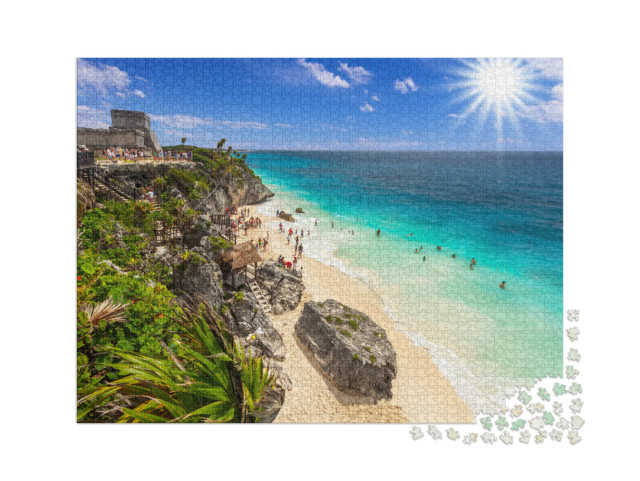 Puzzel 2000 stukjes „Prachtig strand van Tulum aan de Caribische Zee, Mexico“
