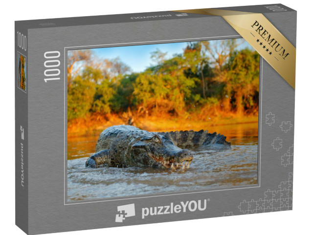 Puzzel 1000 stukjes „Krokodil op de rivieroever, Bolivia“
