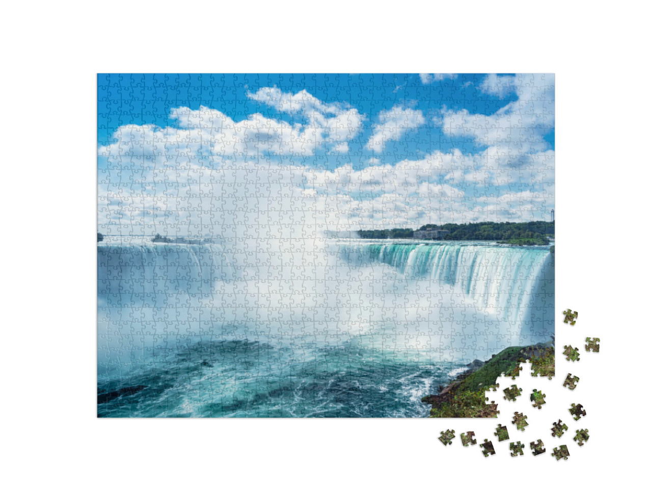Puzzel 1000 stukjes „Uitzicht op de Horseshoe Falls, Niagara Falls, Ontario, Canada“