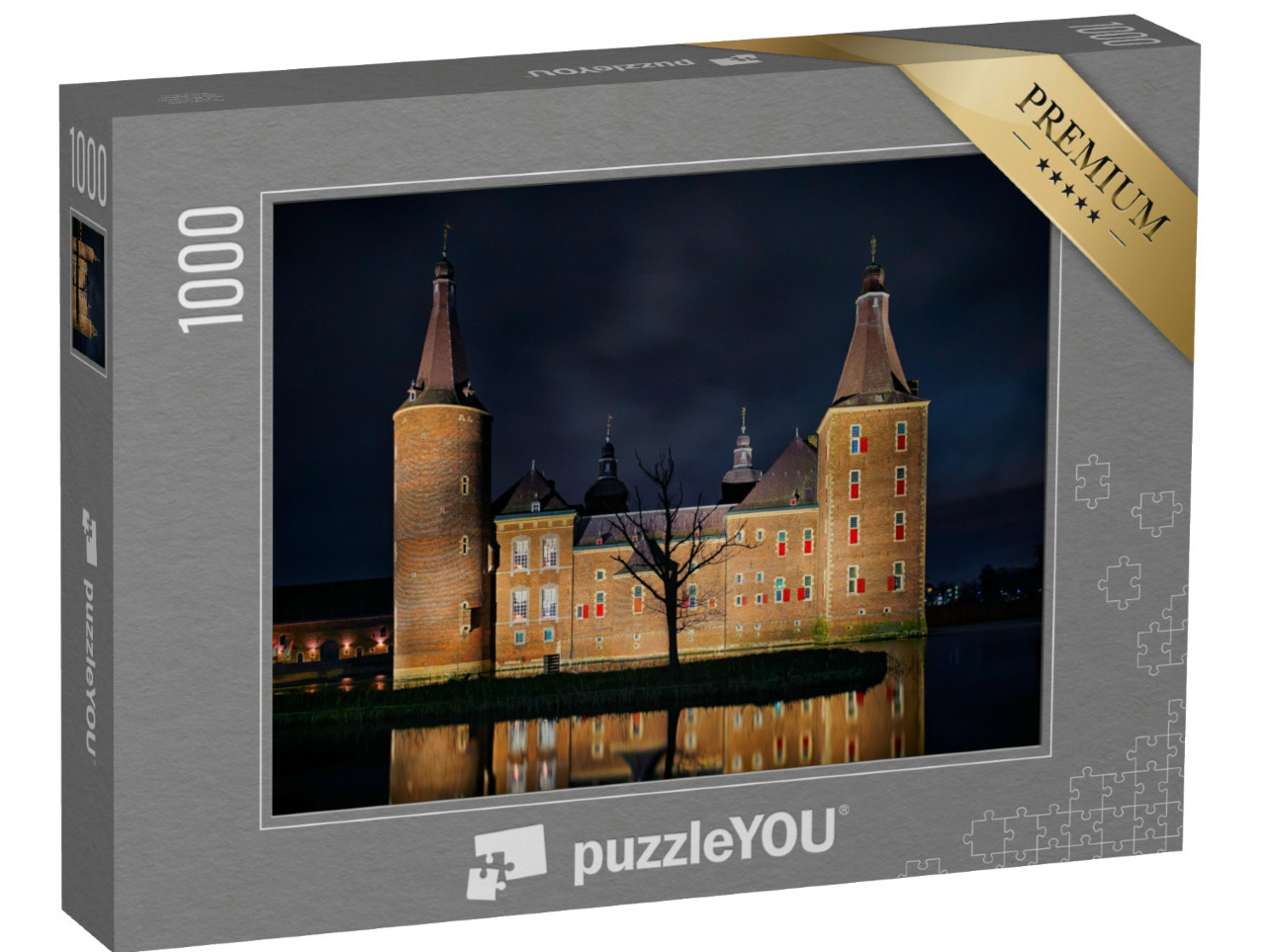 Puzzel 1000 stukjes „Kasteel Hoensbroek bij nacht“