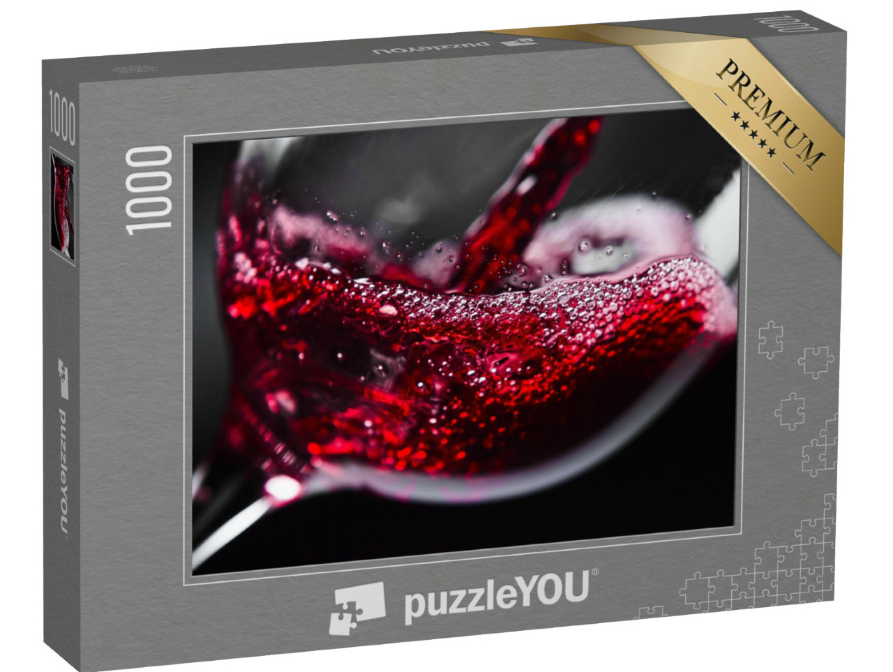 Puzzel 1000 stukjes „Rode wijn in een wijnglas“