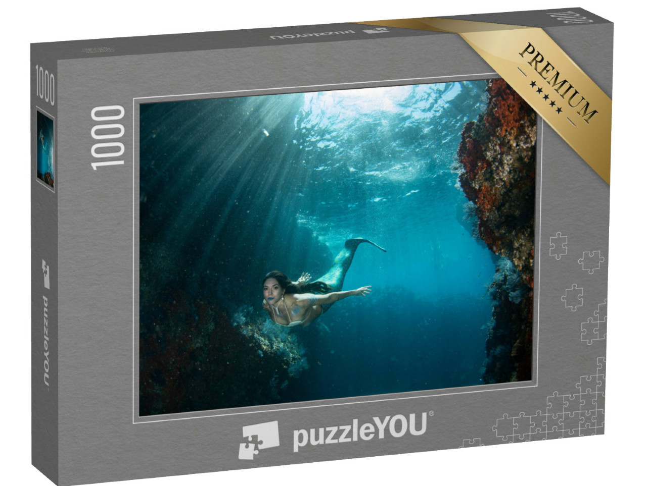 Puzzel 1000 stukjes „Zeemeermin in de diepe oceaan“