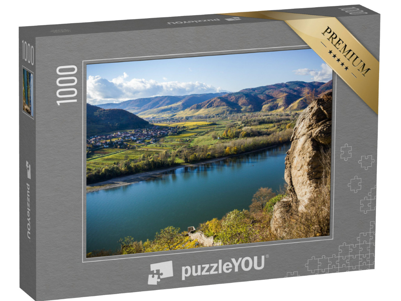 Puzzel 1000 stukjes „Landschap van de Wachau, Donau, Oostenrijk“