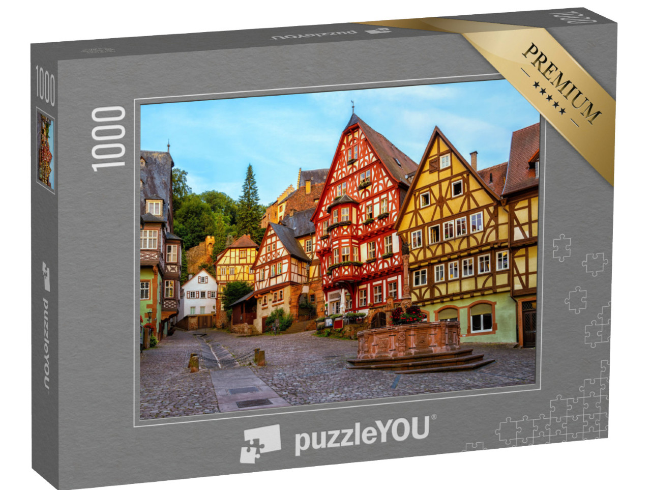 Puzzel 1000 stukjes „Vakwerkhuizen in de historische oude stad Miltenberg, Beieren“