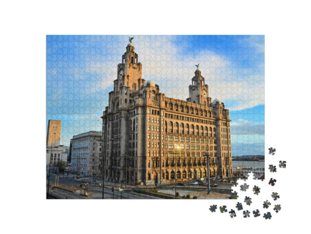 Puzzel 1000 stukjes „Het Royal Liver Building aan de Pierhead in Liverpool“
