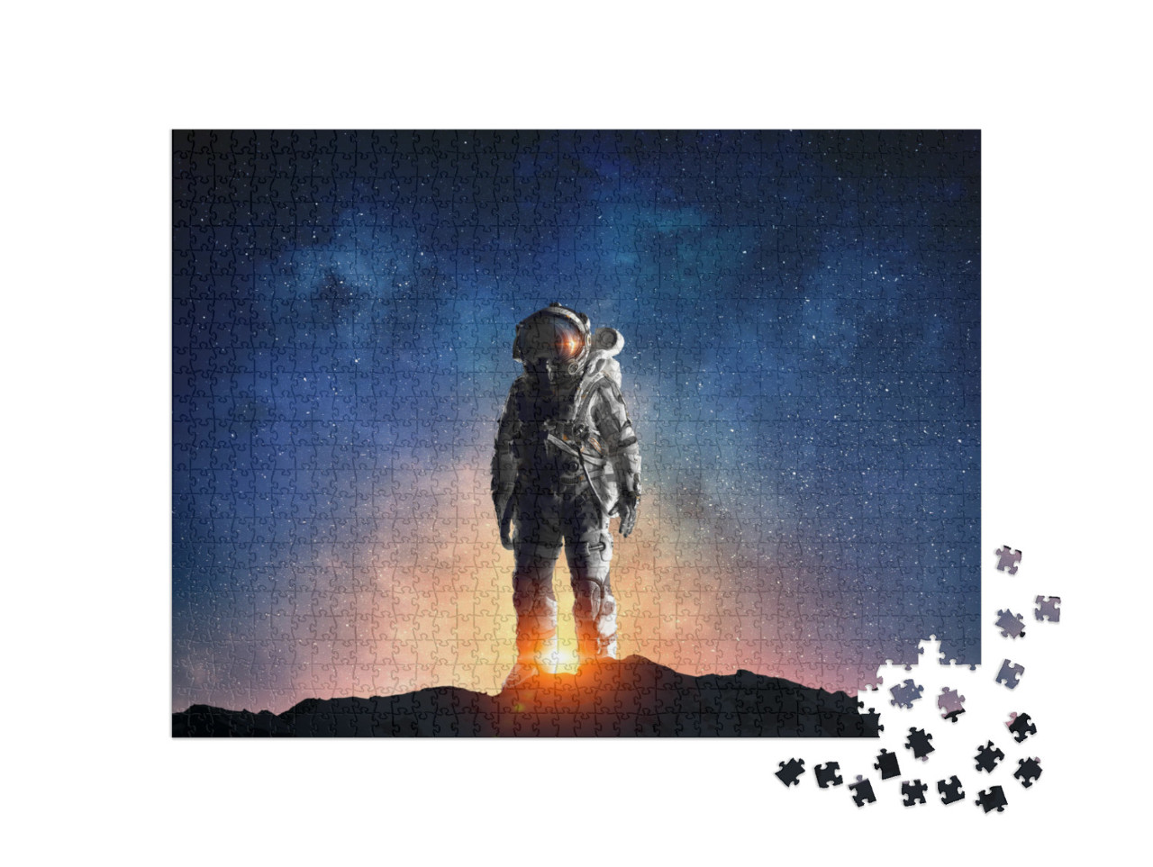 Puzzel 1000 stukjes „Een astronaut met ruimte“