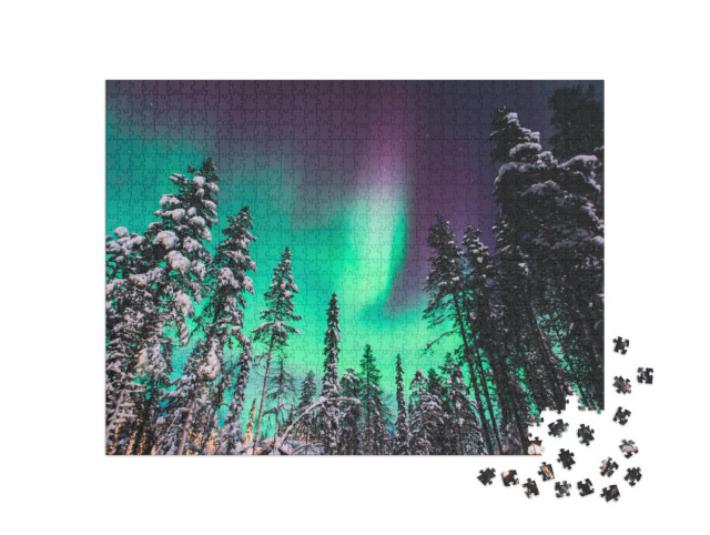 Puzzel 1000 stukjes „Aurora Borealis: Noorderlicht boven Noorwegen“
