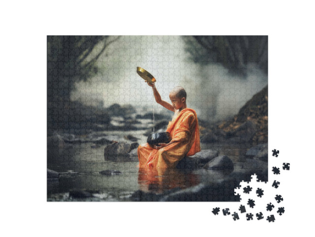 Puzzel 1000 stukjes „Beginnende monnik in Thailand“
