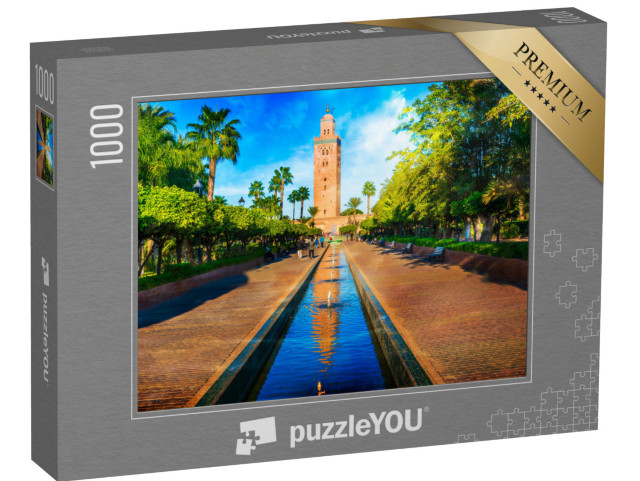 Puzzel 1000 stukjes „Minaret in de wijk Medina in Marrakech, Marokko“