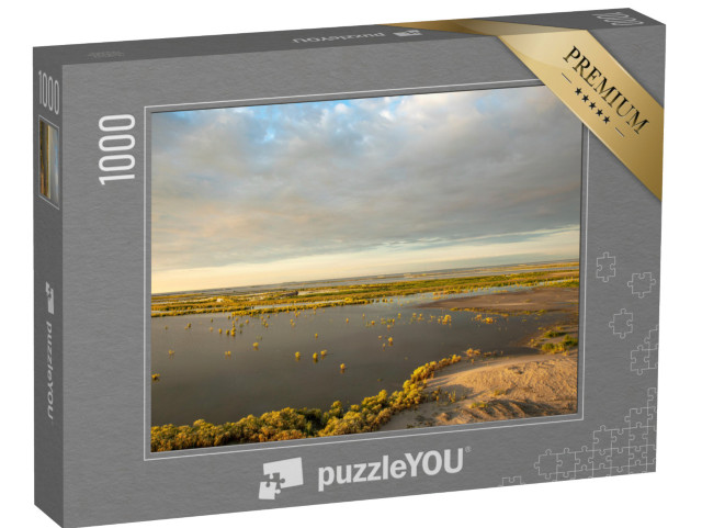 Puzzel 1000 stukjes „Marker Wadden bij zonsondergang“