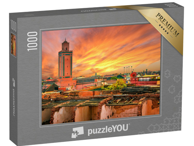 Puzzel 1000 stukjes „Zonsondergang boven Marrakech, Marokko“