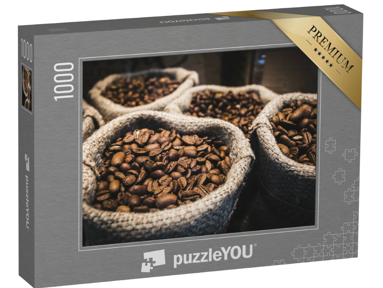 Puzzel 1000 stukjes „Geurige koffiebonen in zakjes“