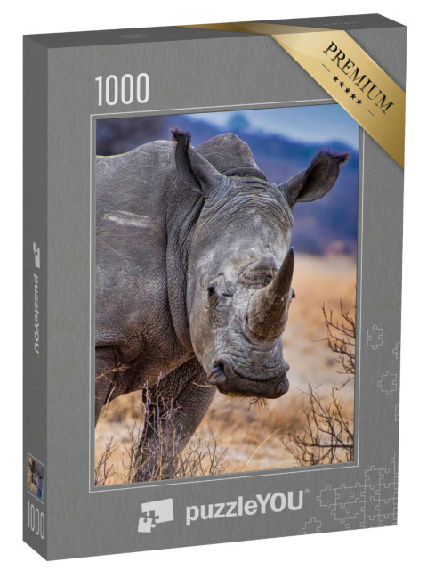 Puzzel 1000 stukjes „Witte neushoorn, Khama neushoornreservaat, Botswana“