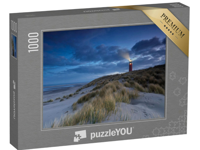 Puzzel 1000 stukjes „Vuurtoren bij schemering, Texel, Nederland“