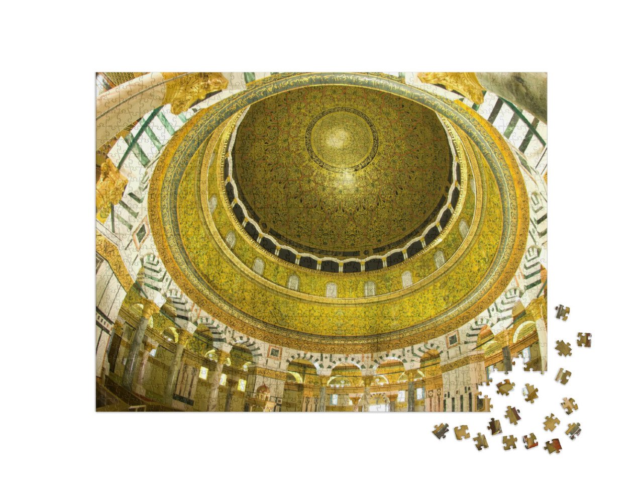 Puzzel 1000 stukjes „Binnenaanzicht van de koepel van de Rotskoepel, Jeruzalem“
