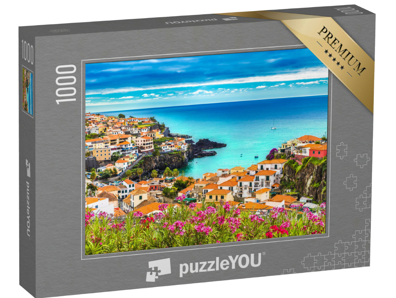 Puzzel 1000 stukjes „Panoramisch uitzicht over Camara de Lobos, eiland Madeira, Portugal“
