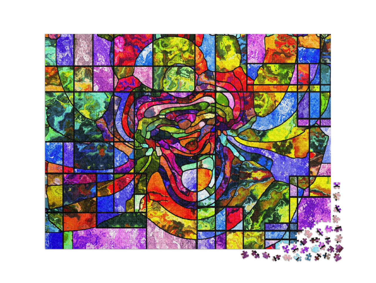 Puzzel 2000 stukjes „Gebrandschilderd glas: spiritualiteit, fantasie, creativiteit en kunst“