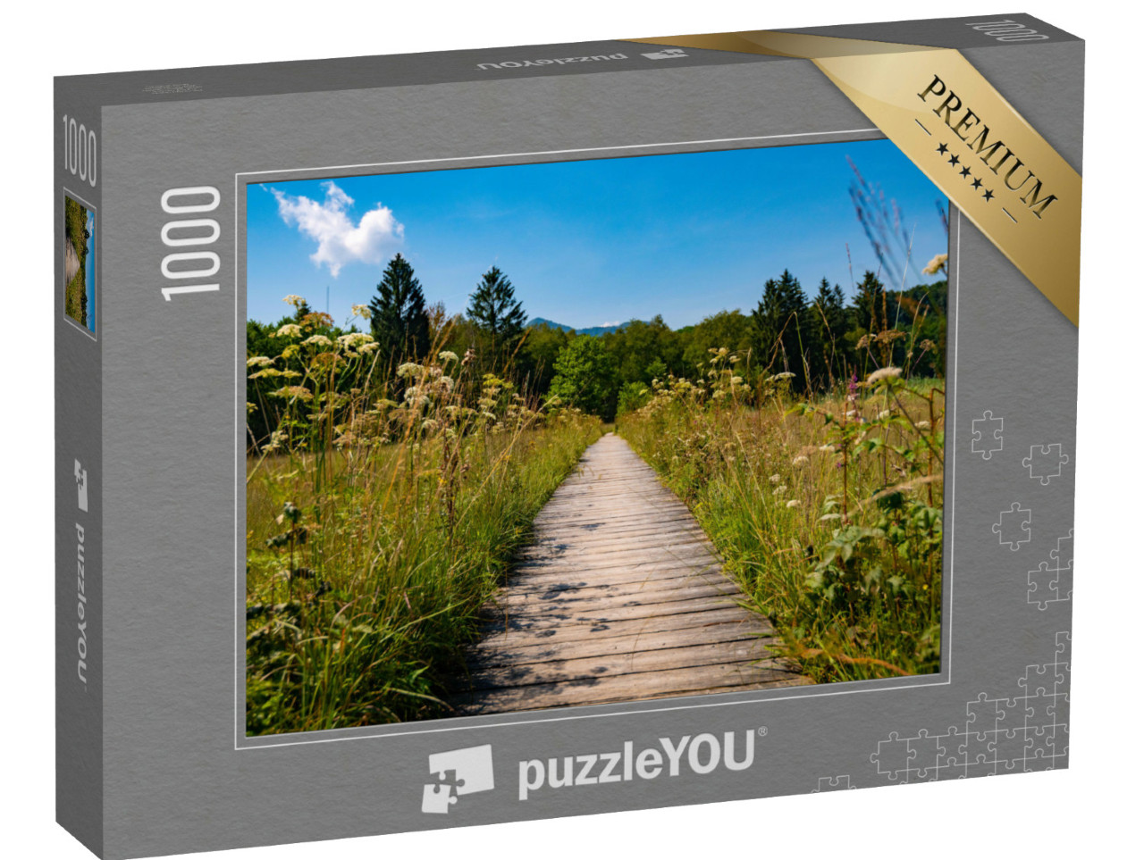 Puzzel 1000 stukjes „Houten wandelpad door de Beierse Alpen“