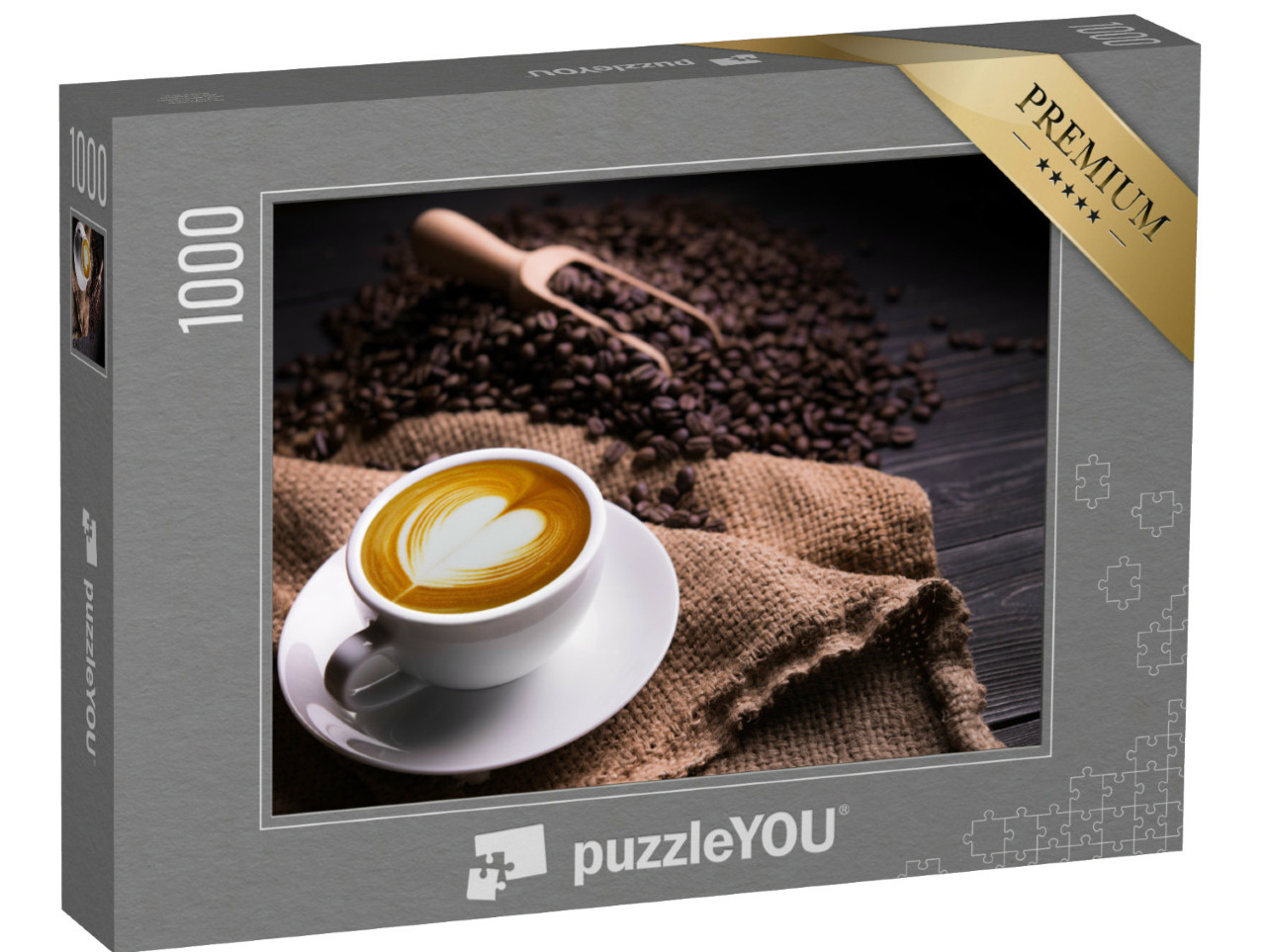 Puzzel 1000 stukjes „Kopje koffie met melkschuim hartje“