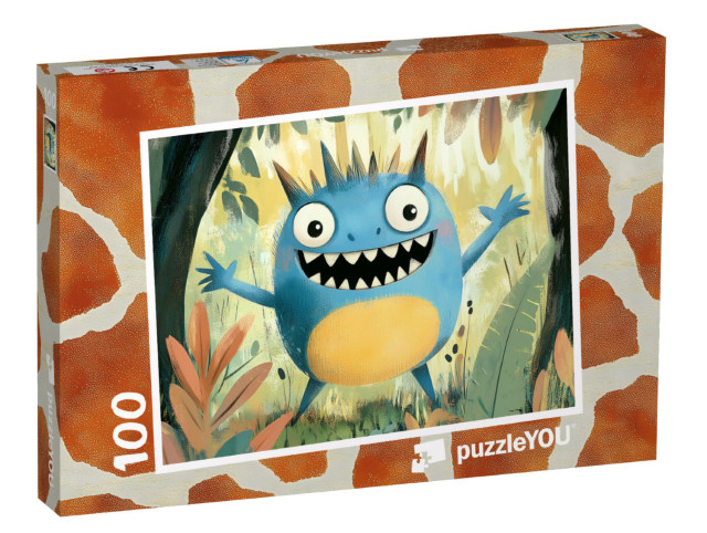 Puzzel 100 stukjes „Het schattige blauwe monster uit het bos“