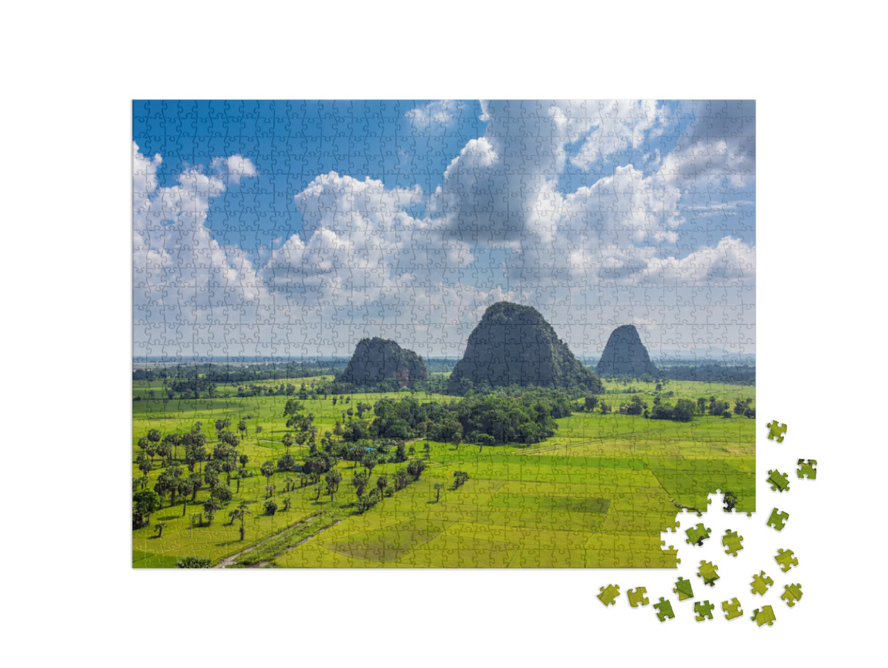 Puzzel 1000 stukjes „Landelijke idylle, Kayin State, Myanmar“