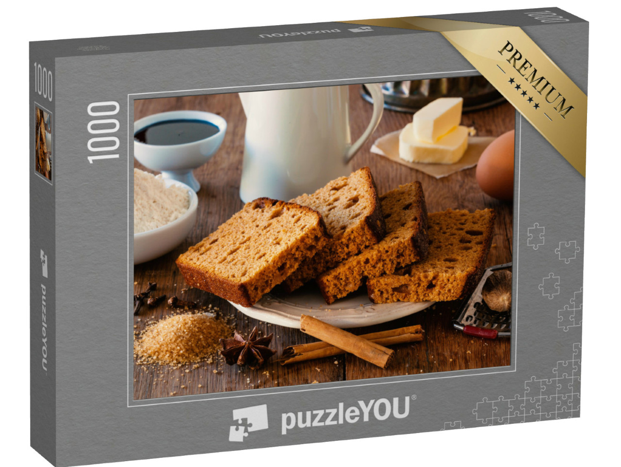 Puzzel 1000 stukjes „Typisch Nederlands kruidenbrood met gember, kaneel, nootmuskaat en kruidnagel“