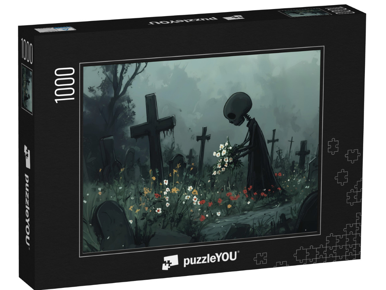 Puzzel 1000 stukjes „Halloween Begraafplaats“