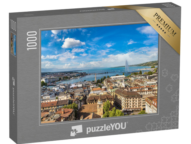 Puzzel 1000 stukjes „Boven de daken van Genève“