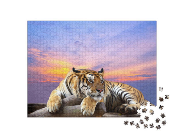 Puzzel 1000 stukjes „Attente tijger“