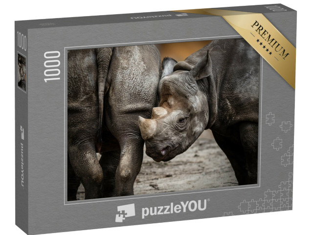 Puzzel 1000 stukjes „Een neushoorn welp“