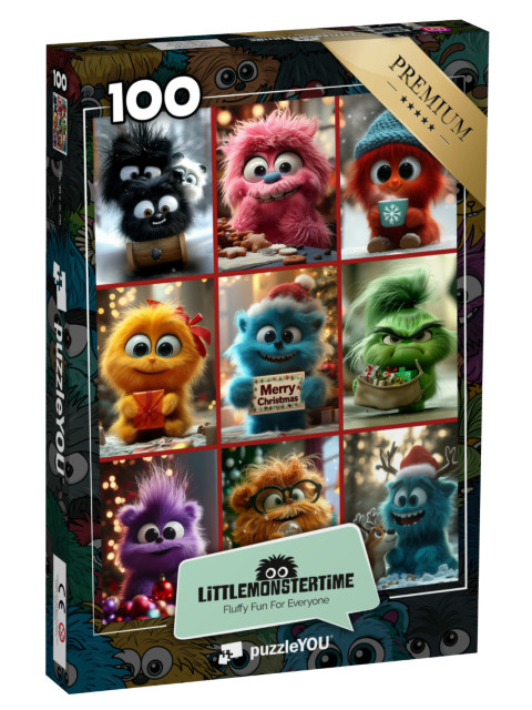 Puzzel 100 stukjes „LITTLEMONSTERTIME: Kerst collage“