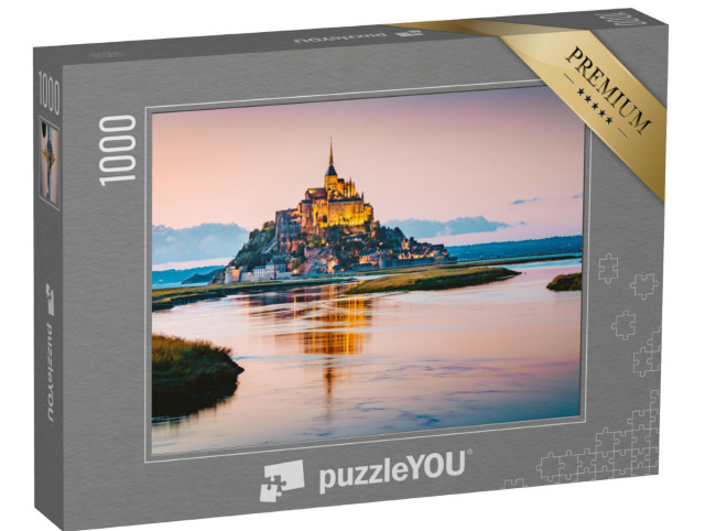 Puzzel 1000 stukjes „Uitzicht op het getijdeneiland Le Mont Saint-Michel in Noord-Frankrijk“