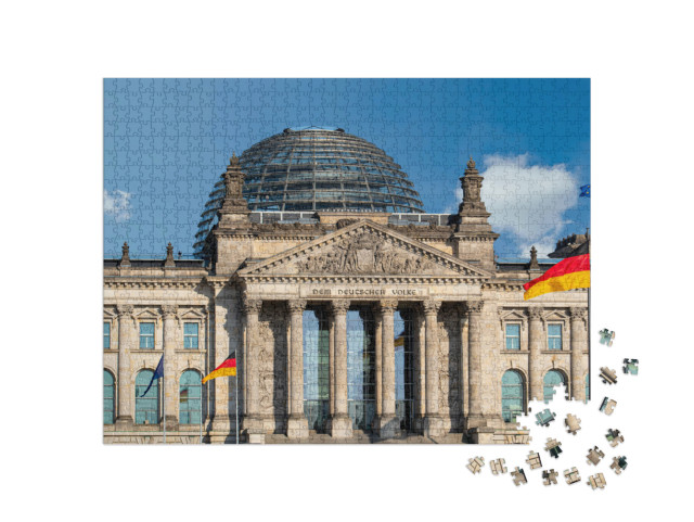Puzzel 1000 stukjes „Rijksdaggebouw, zetel van de Duitse Bondsdag in Berlijn“