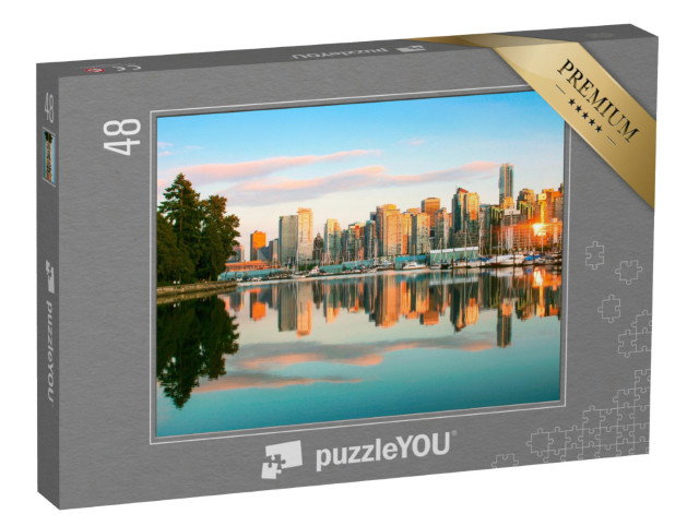 Puzzel 48 stukjes „Vancouver bij zonsondergang, British Columbia, Canada“
